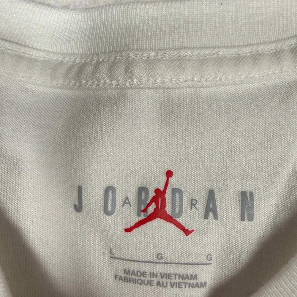 Jordan Mens Jumpman Watercolor Graphic T-Shirt White Red Black Large